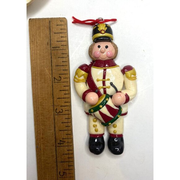 Vintage Salt & Bread Dough Christmas Ornament Holiday Lot of 7 Santa Angel Soldi - Picture 12 of 12